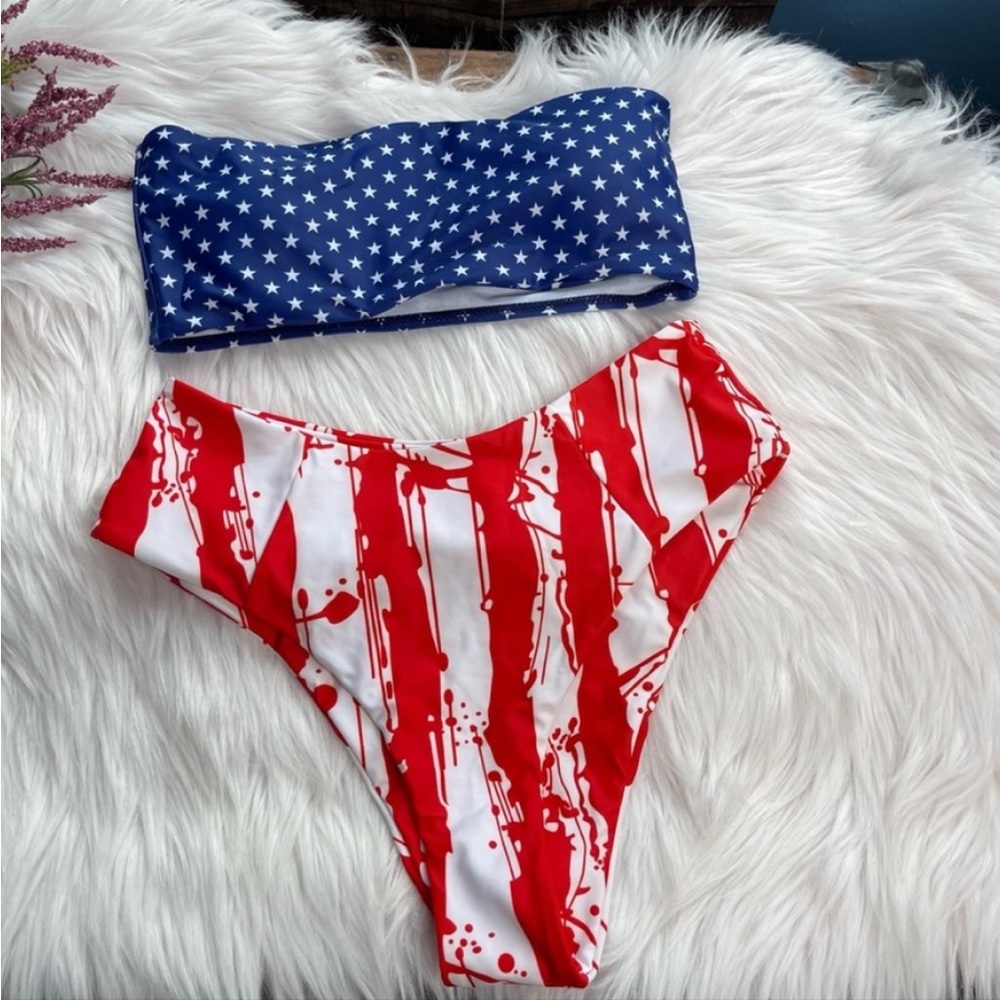 SHEIN Patriotic American Bikini set Size Medium